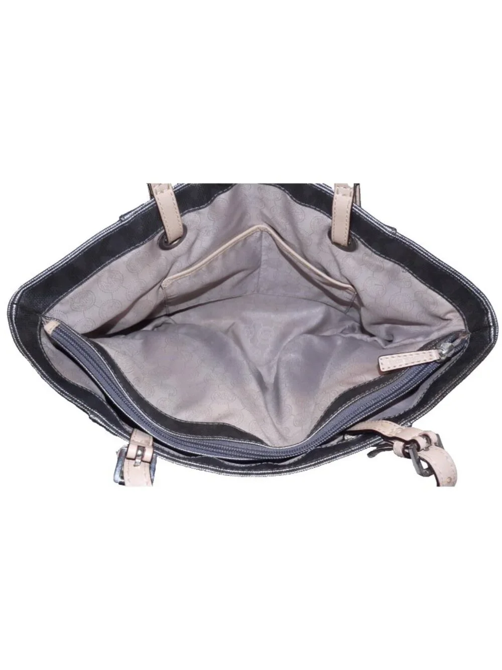 Michael Michael Kors brown-ish gray tote shoulder bag & matching wristlet wallet